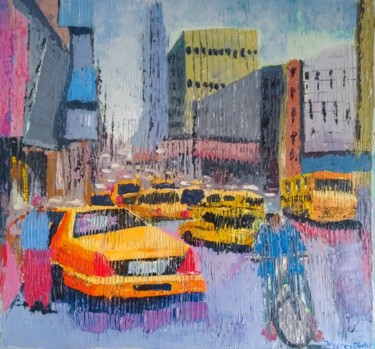 Pintura intitulada "Lagos in future" por Jeffrey Oboh, Obras de arte originais, Óleo
