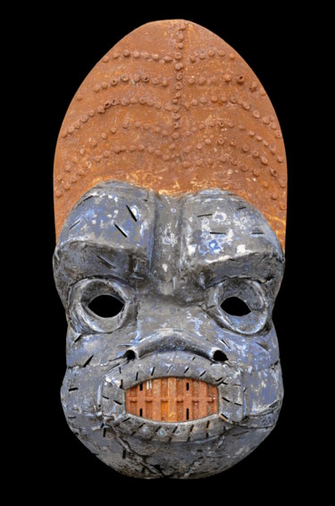 Sculpture titled "Mask Animal, GORILLA" by Jeff Mann, Original Artwork, Metals