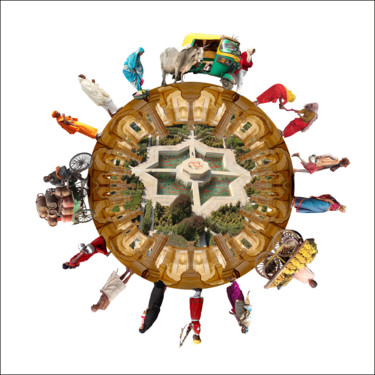 Цифровое искусство под названием "Mandala (India)" - Jeff Key, Подлинное произведение искусства, Фотомонтаж