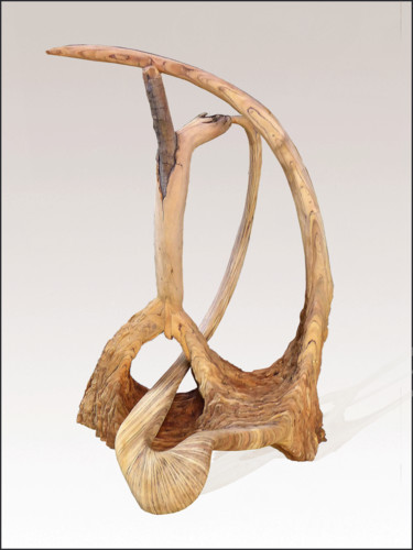 Skulptur mit dem Titel "Vessel #86—Détente" von Jeff Key, Original-Kunstwerk, Holz