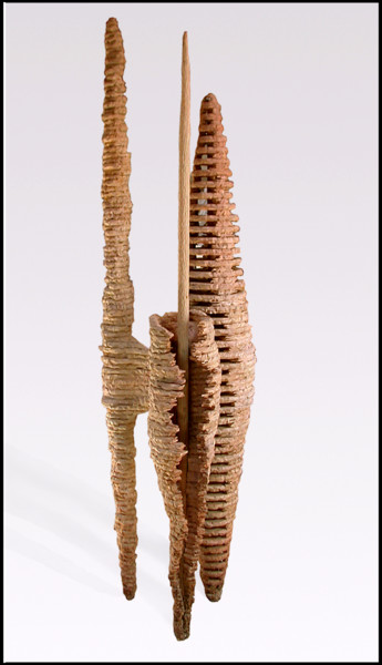 Skulptur mit dem Titel "Vessel #42—Midlife" von Jeff Key, Original-Kunstwerk, Holz