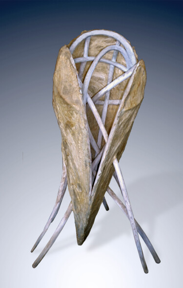 Skulptur mit dem Titel ""Vessel #11—Chernob…" von Jeff Key, Original-Kunstwerk, Holz