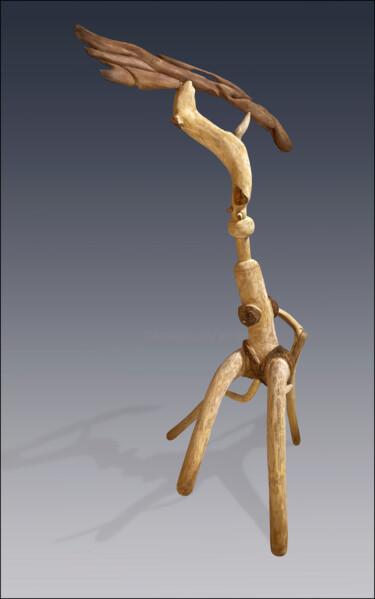 Skulptur mit dem Titel ""Vessel #97—Hitch"" von Jeff Key, Original-Kunstwerk, Holz