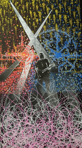 Peinture intitulée "Gilmour" par Jeffos, Œuvre d'art originale, Acrylique
