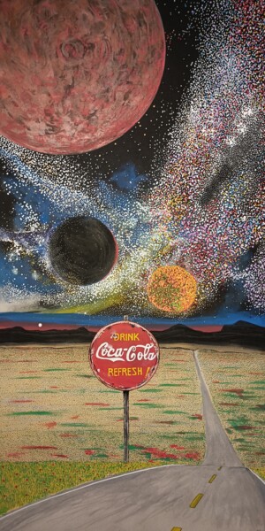 Painting titled "Coca-Cola -Time" by Jeffos, Original Artwork, Acrylic