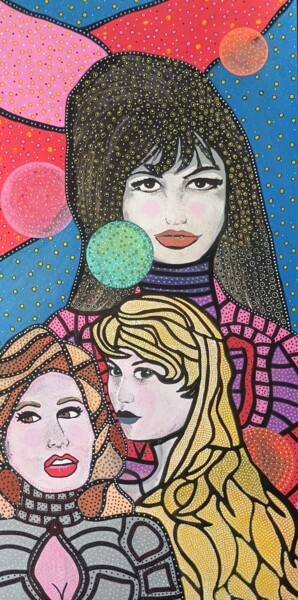 Schilderij getiteld "Des Femmes..." door Jeffos, Origineel Kunstwerk, Acryl