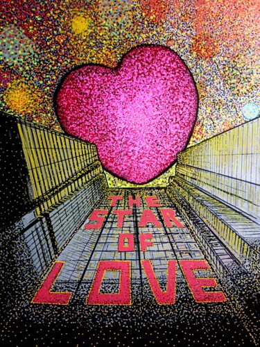 Painting titled "The Star of Love" by Jeffos, Original Artwork, Acrylic