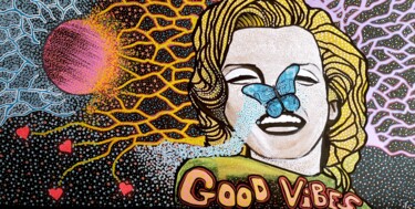 Schilderij getiteld "Good Vibes" door Jeffos, Origineel Kunstwerk, Acryl