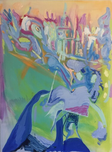 Картина под названием "Lost City" - Jeffry Burke, Подлинное произведение искусства, Масло Установлен на Деревянная рама для…