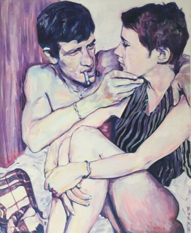 Pintura titulada "Michel and Patricia" por Jeffry Burke, Obra de arte original, Oleo Montado en Bastidor de camilla de madera