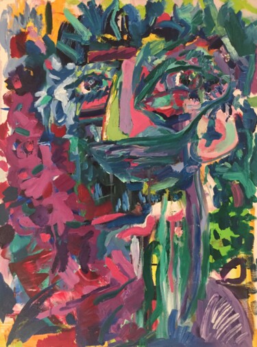 Картина под названием "Future Blues" - Jeffry Burke, Подлинное произведение искусства, Масло Установлен на Деревянная рама д…