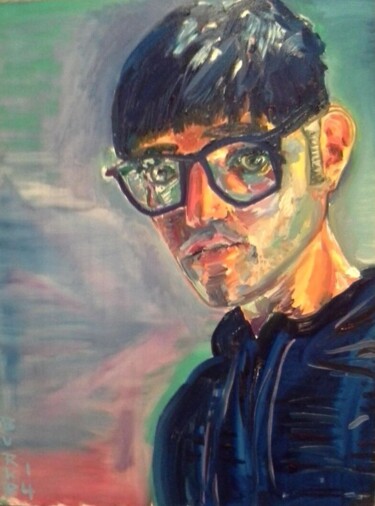 Pintura titulada "Self-portrait" por Jeffry Burke, Obra de arte original, Oleo Montado en Bastidor de camilla de madera