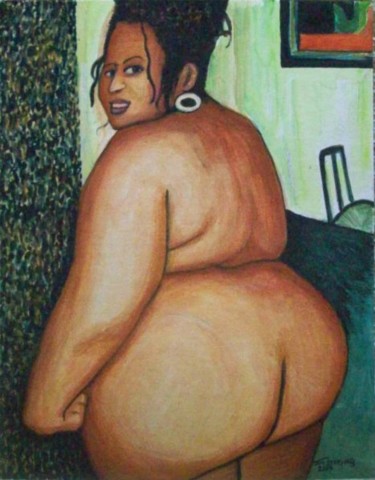 Painting titled "BBW-Gigi de Guadelo…" by Jeff Sterling, Original Artwork, Oil