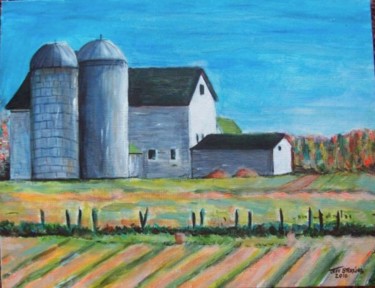 Painting titled "Farm in New Jersey…" by Jeff Sterling, Original Artwork, Oil