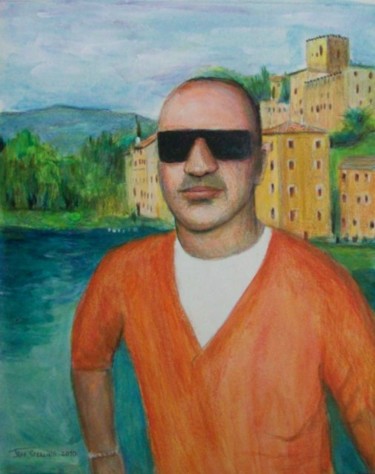 Painting titled "Giovanni - Parlo un…" by Jeff Sterling, Original Artwork, Oil