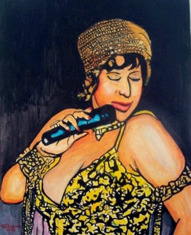 Painting titled "Sultry Diva -Jazz S…" by Jeff Sterling, Original Artwork, Oil