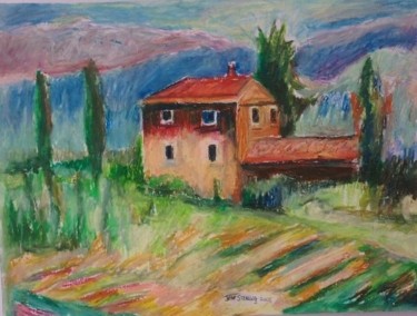 Painting titled "Il paesaggio di Tos…" by Jeff Sterling, Original Artwork, Oil