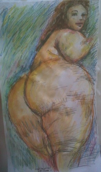 Painting titled "BBW Watercolor and…" by Jeff Sterling, Original Artwork, Oil