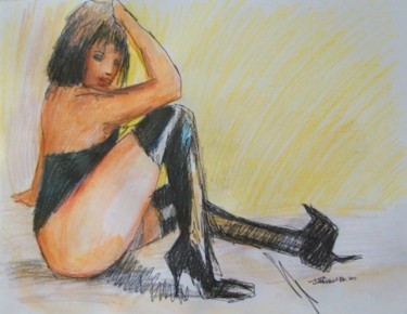 Painting titled "The Erotic Dance In…" by Jeff Sterling, Original Artwork, Watercolor