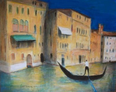 Painting titled "Venice Gondolier on…" by Jeff Sterling, Original Artwork, Oil