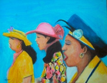 Painting titled "The Choir Divas - O…" by Jeff Sterling, Original Artwork, Acrylic