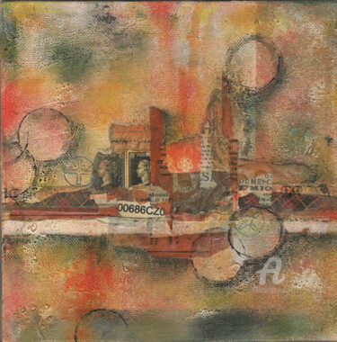 Collagen mit dem Titel "Abstrait 2" von Jeffy, Original-Kunstwerk