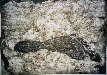 Pintura intitulada "Fossilitude" por Eric Jégat, Obras de arte originais, Acrílico