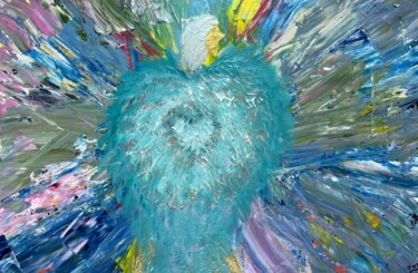 Peinture intitulée "L'Ange bleu" par Jehan Bassigny, Œuvre d'art originale, Acrylique Monté sur Châssis en bois