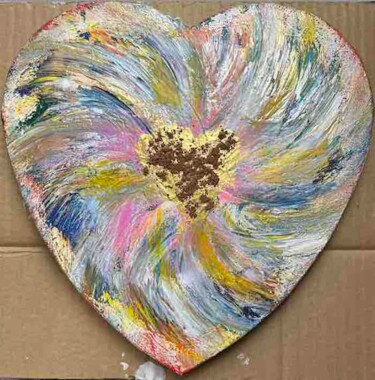 Peinture intitulée "Coeur de joie" par Jehan Bassigny, Œuvre d'art originale, Acrylique Monté sur Châssis en bois