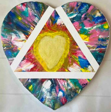 Peinture intitulée "Coeur en coeur" par Jehan Bassigny, Œuvre d'art originale, Acrylique Monté sur Châssis en bois