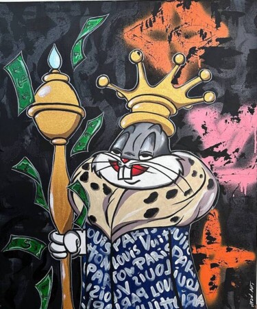 "King" başlıklı Tablo Jekaterina Afonina tarafından, Orijinal sanat, Suluboya Ahşap Sedye çerçevesi üzerine monte edilmiş