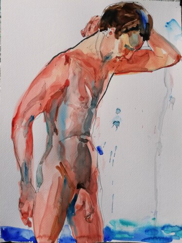 Картина под названием "Bather" - Jelena Djokic, Подлинное произведение искусства, Акварель
