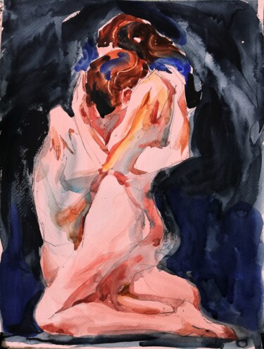 Pittura intitolato "Fire" da Jelena Djokic, Opera d'arte originale, Acquarello