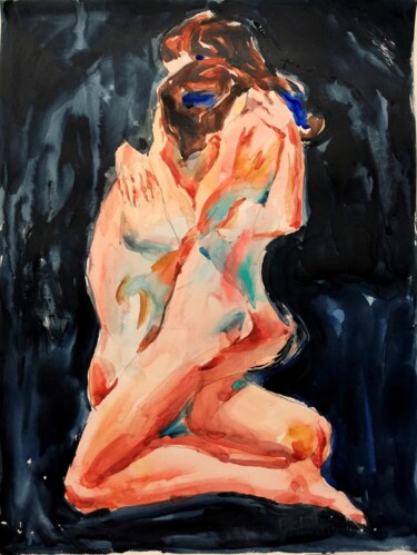 Peinture intitulée "Fire V" par Jelena Djokic, Œuvre d'art originale, Aquarelle