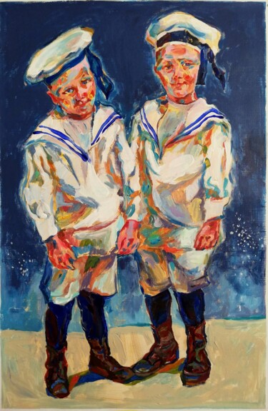 Schilderij getiteld "Sailors" door Jelena Djokic, Origineel Kunstwerk, Acryl