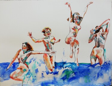 Peinture intitulée "Joy V" par Jelena Djokic, Œuvre d'art originale, Aquarelle