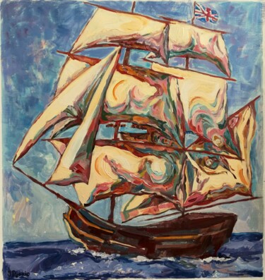"Sailing III" başlıklı Tablo Jelena Djokic tarafından, Orijinal sanat, Akrilik