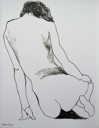 Dibujo titulada "Nude XX" por Jelena Djokic, Obra de arte original, Tinta