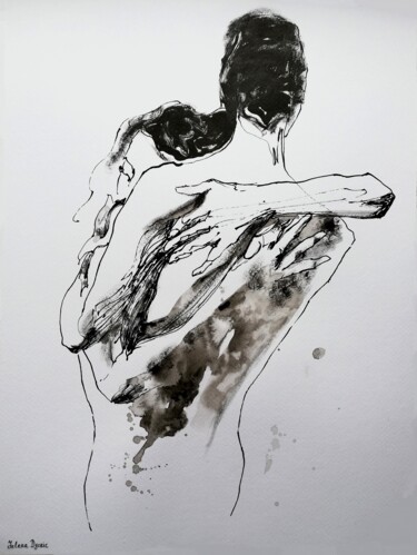 Dibujo titulada "The Embrace XI" por Jelena Djokic, Obra de arte original, Tinta