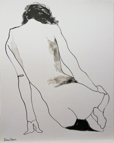 Рисунок под названием "Nude XIV" - Jelena Djokic, Подлинное произведение искусства, Чернила