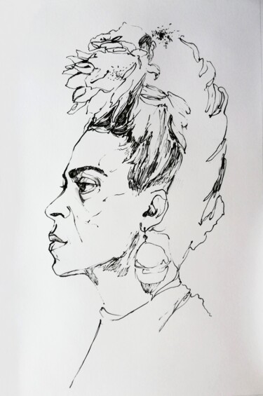 图画 标题为“Frida” 由Jelena Djokic, 原创艺术品, 墨