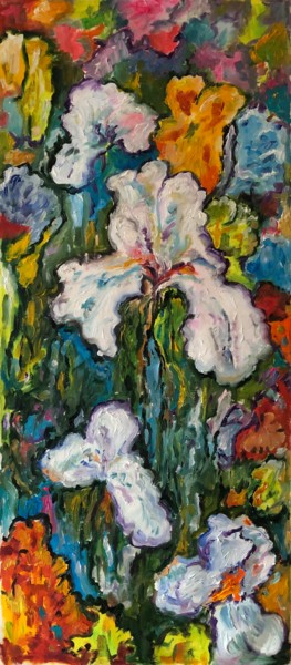 Painting titled "Flowers story" by Jelena Linda Andjelkovic, Original Artwork, Oil