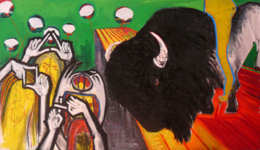 Malerei mit dem Titel "une situation" von Jelena G Nicol, Original-Kunstwerk, Öl