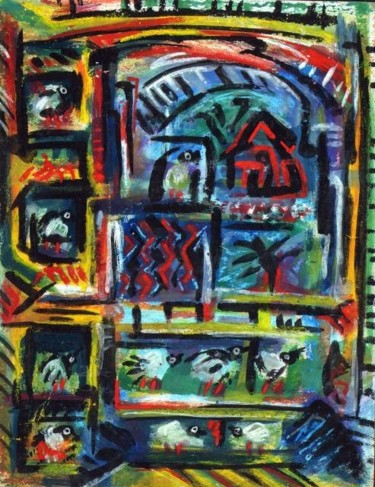 Painting titled "window 4" by Miloje84, Original Artwork
