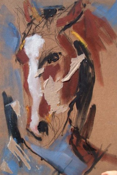 Painting titled "horse" by Jelena Dabic, Original Artwork