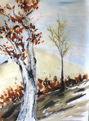 Painting titled "tree2" by Jelena Dabic, Original Artwork