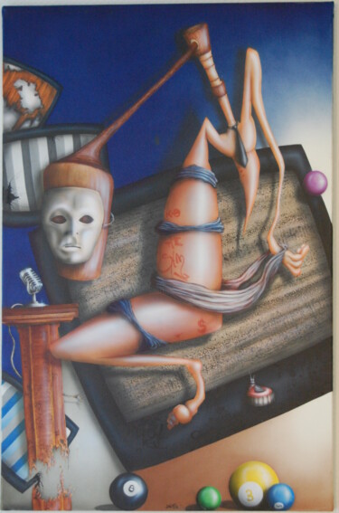 Painting titled "Carnaval" by Jems Cehes, Original Artwork, Airbrush