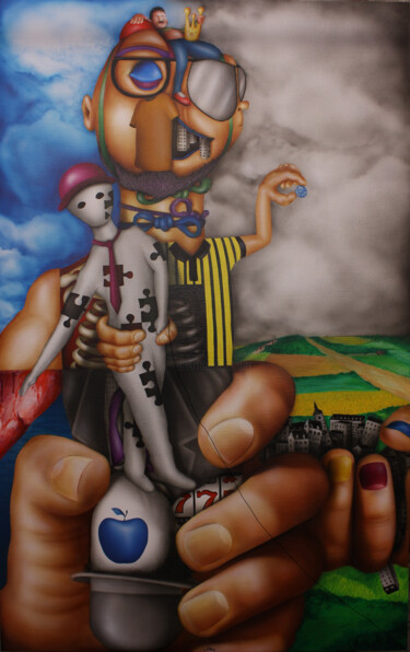 Painting titled "Hierarchie" by Jems Cehes, Original Artwork, Airbrush