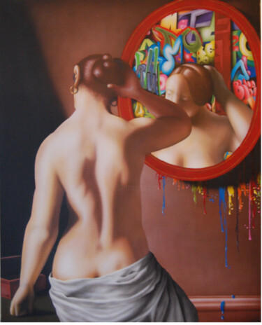 Malerei mit dem Titel "Humeurs matinales" von Jems Cehes, Original-Kunstwerk, Airbrush