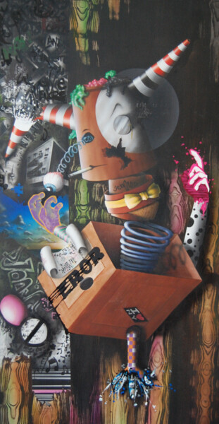 Peinture intitulée "La boîte" par Jems Cehes, Œuvre d'art originale, Acrylique